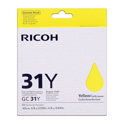

Ricoh GC31Y Original Yellow Gel Ink Cartridge 405691
