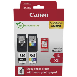 Original Canon PG-540L / CL-541XL Ink Cartridges Multipack + Photo Paper