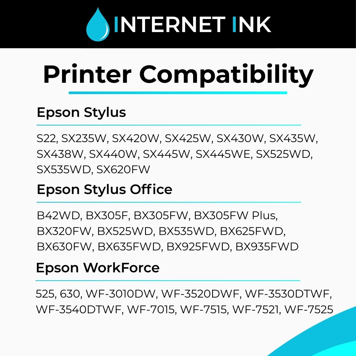 Epson T1291 - T1294 Printer Compatibility