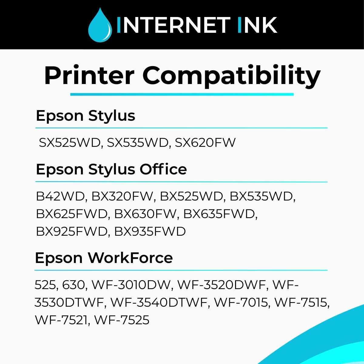 Epson T1301 - T1304 Printer Compatibility