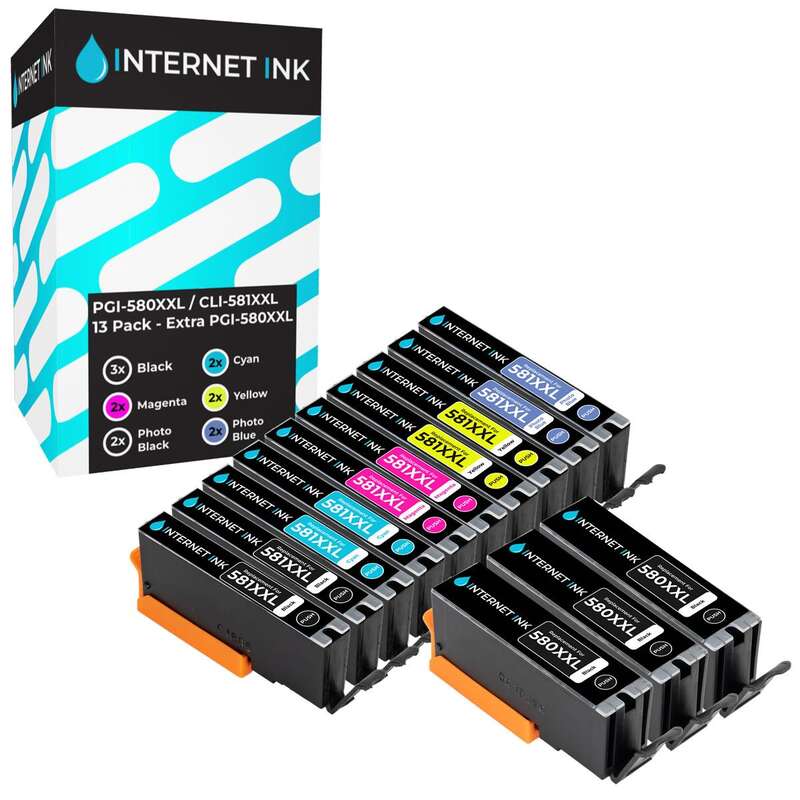 Internet Ink Compatible Canon PGI-580XXL CLI-581XXL 13 Pack - Extra Black