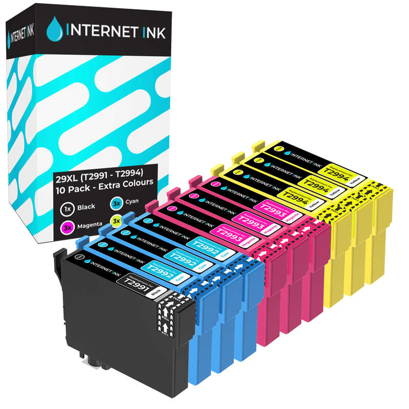 Internet Ink Compatible Epson 29XL Ink Cartridge 10 Pack - Extra Colours