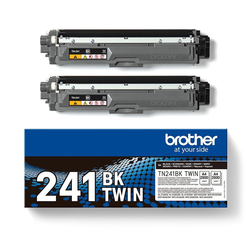 Original Brother TN241BK Toner Cartridge Twin Pack - Black