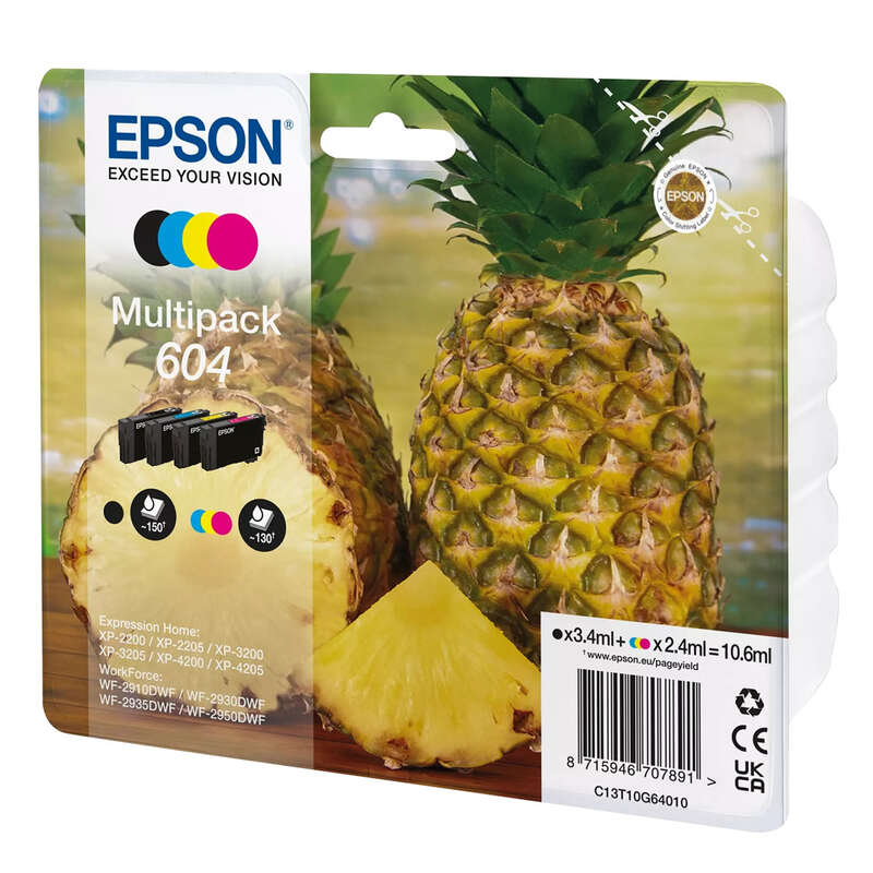 Original Epson 604 Pineapple Ink Cartridge Multipack - 4 Inks