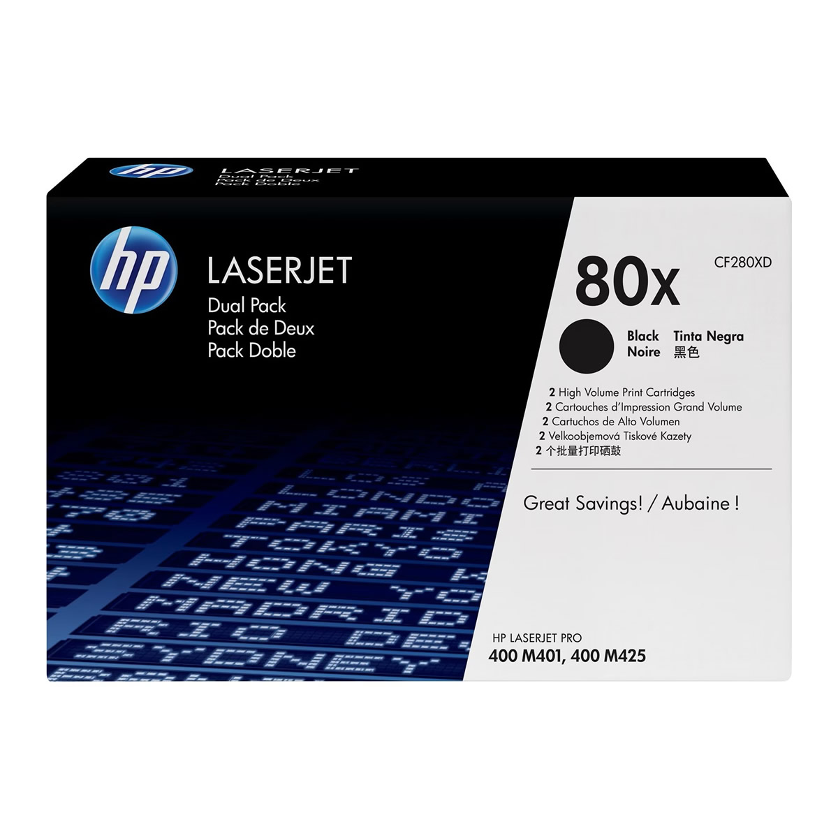 Original HP 80X CF280X Toner Cartridge Twin Pack - Black