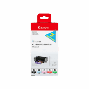 Original Canon CLI-8 Ink Cartridge Photo Multipack BK/PC/PM/R/G - 5 Pack