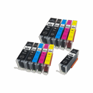 Compatible Canon PGI-550XL CLI-551XL Ink Cartridge 11 Pack - Extra 550 Black