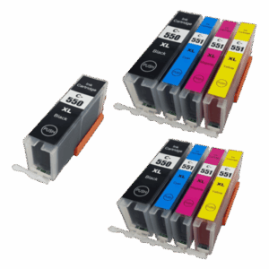 Compatible Canon PGI-550XL CLI-551XL Ink Cartridge 9 pack - Extra 550 Black