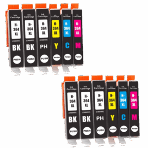 Compatible HP 364XL Ink Cartridge 12 Pack (with Photo Blacks) - Extra Standard Blacks